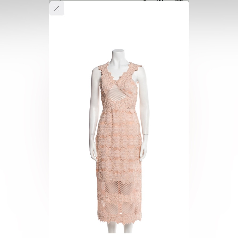 Jonathan Simkhai Pink Sheath Midi Dress Sweetheart Neckline